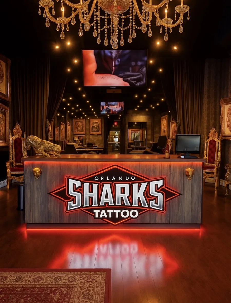 Inside the Orlando Sharks Tattoo studio on International Drive